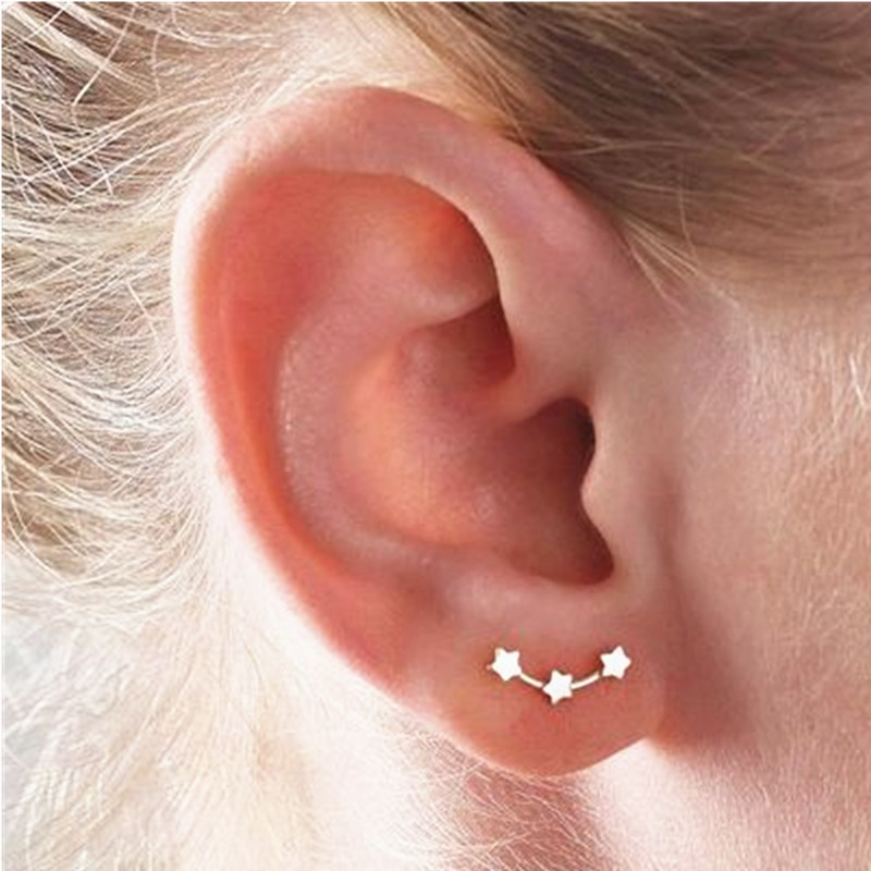 e051 Star Decor Stud Earrings
