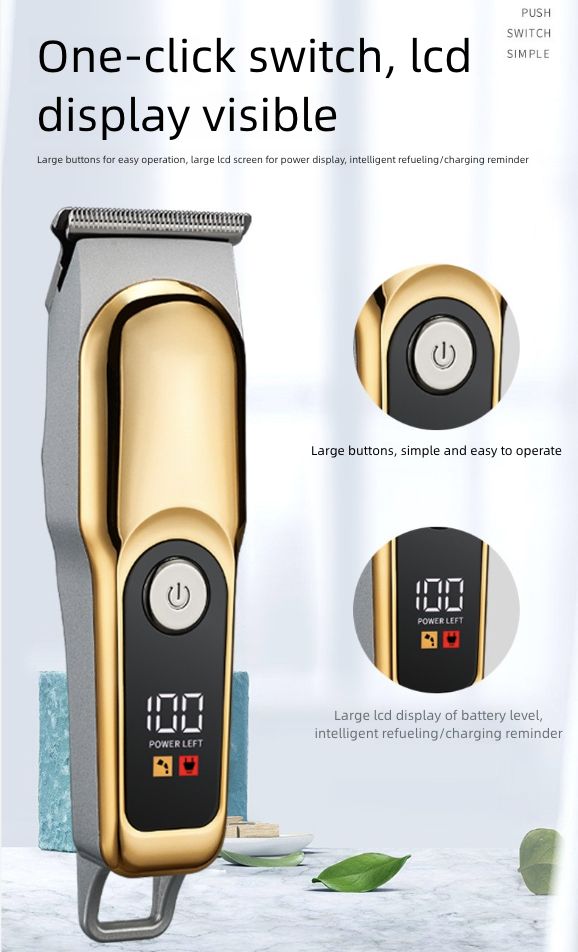 Hair Cutting Tools New Oil Head Electric Hair Clipper Digital Display Electric Push Clipper Professional Portable Mini Hair Clipper Carving Hair Clipper