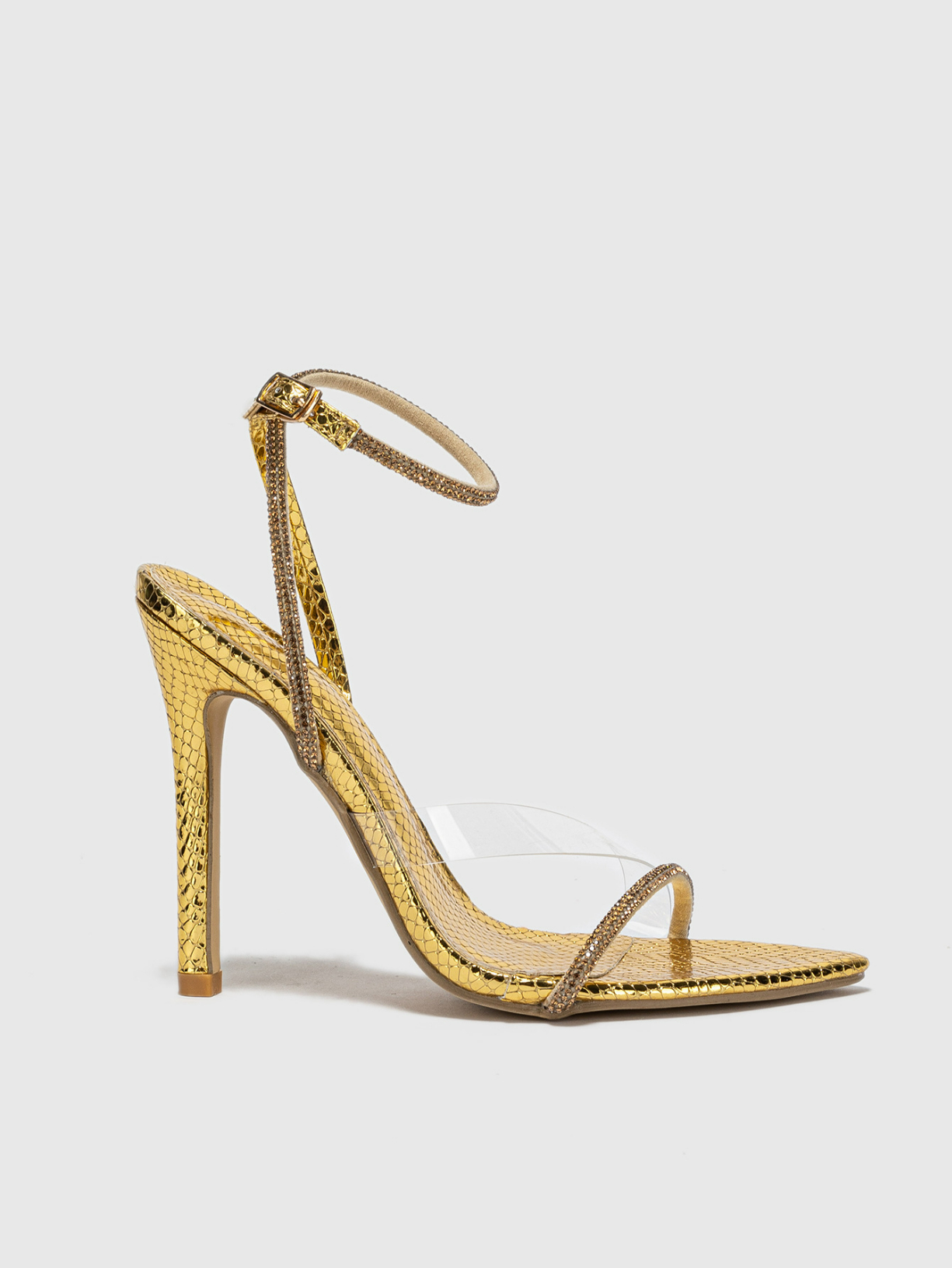 High-heel sandals women shoes CRRshop free shipping hot sale 11 cm stiletto rhinestone new High Heels Women's fashion sandals transparent large metal heels ladies big size 41 42 43 best sell sandal