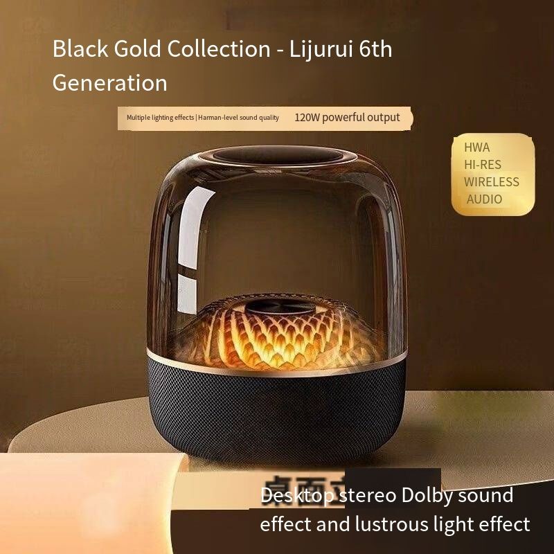 New Colorful Glazed Bluetooth Speaker, Multifunctional Wireless Smart Audio Player, HD High-Fidelity Sound Heavy Bass Subwoofer, Portable Waterproof Stereo Speaker, Color RGB Light Atmosphere Speaker for Desktop Home Outdoor Travel Party
