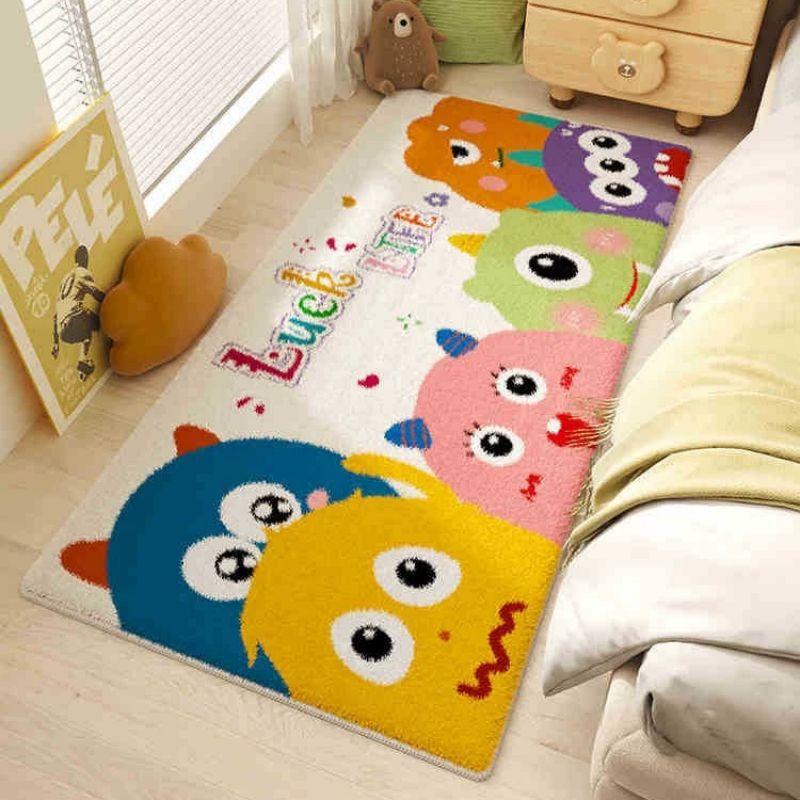 40*120cm,50*120cm,60*160cm,80*180cm,80*200cm Cartoon bedroom bedside carpet, dirt resistant carpet CRRSHOP Children's room carpet, bedroom thick plush pad free shipping mat
