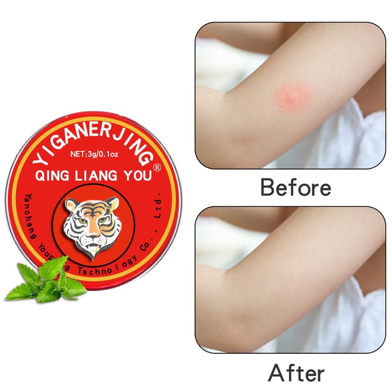 Chinese Balm, Tiger Head Menthol Balm, Balm Ultra Strength, Red Refresh Cold Headache Dizziness Muscle Relax Essential Oil, 3g, pack of 1