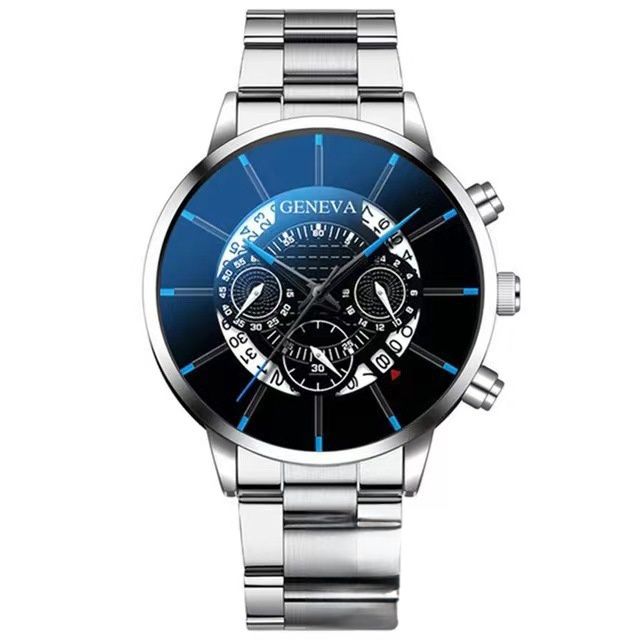 Calendar steel band watch men's large dial quartz watch men's watch foreign trade men's watch
