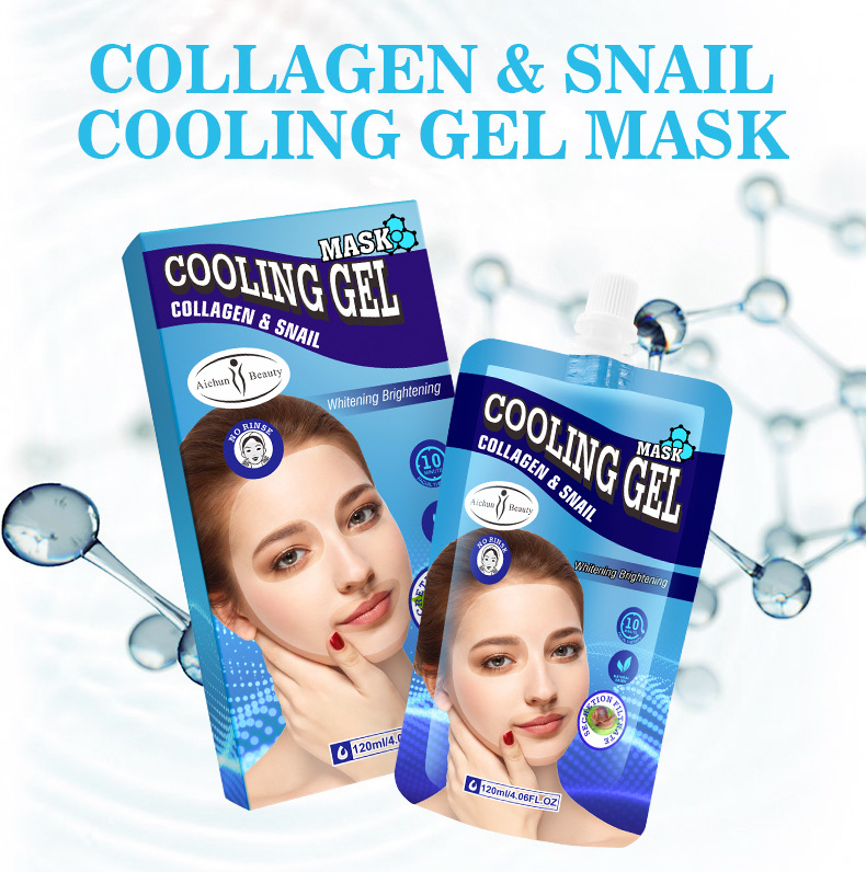 Collage & snail sleep mask cooling gel mask moisturizing brightening for all skin types