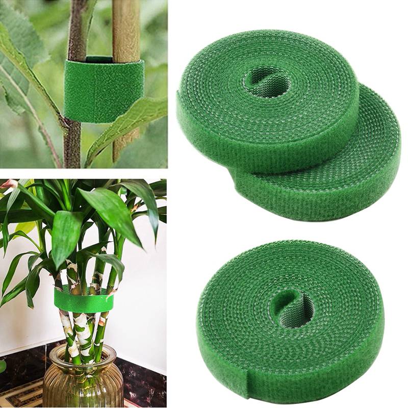 LG_20221009 5m Plant Ties Nylon Plant Bandage Tie Home Garden Plant Shape Tape Hook Loop Bamboo Cane Wrap Support Accessories