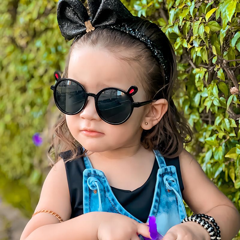 1545 Children Sunglasses Baby Sun Glasses Rabbit Ears Trendy Boys Girls Cute UV400 Kids Round Shades