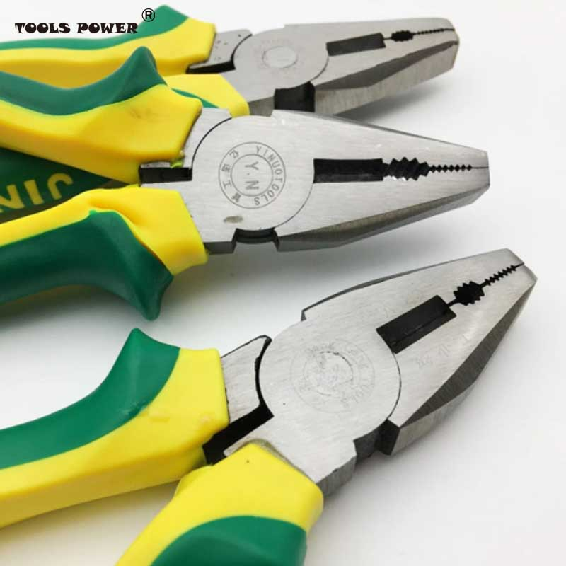 Tool power 8"/200MM Electrician Plier Wire Cable Cutter Scissors Flat Nose Multi-function Tiger Plier Letter Handle Alloy Steel Manual Tool