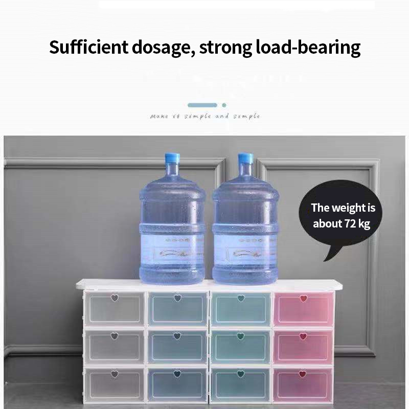 RY030 3pcs Shoe Boxes Sets Clear Plastic Stackable Foldable Shoe Box Stackable Shoes Storage Box Display Box Flap Shoe Container