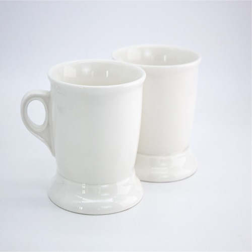 Porcelain Ceramic Plain Blank Tea Mug Eco-Friendly White Coffee Cup With Round Support Base - A-18
