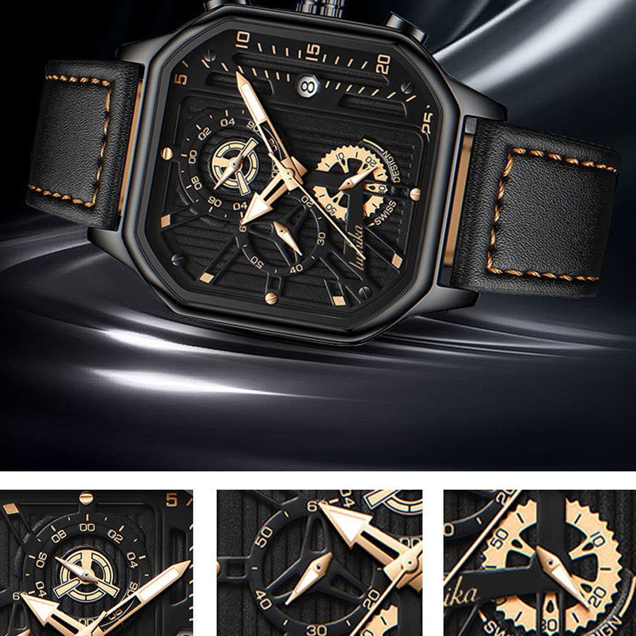 Fashion Men's Watch  Simple Men's Watch with Belt Pin Buckle, Quartz Watch