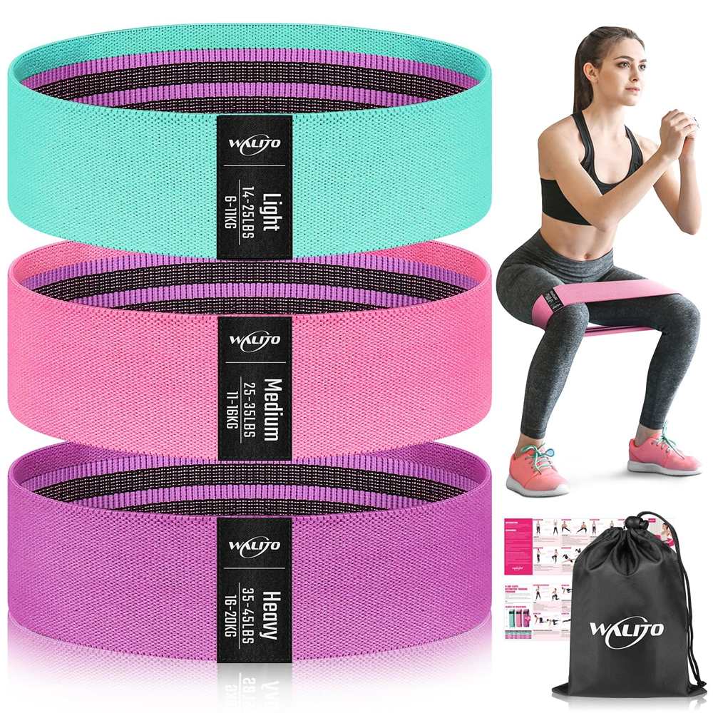Resistance Bands for Legs and Butt, Fabric Exercise Loop Bands Yoga, Pilates, Rehab, Fitness and Home Workout, Strength Bands for Booty