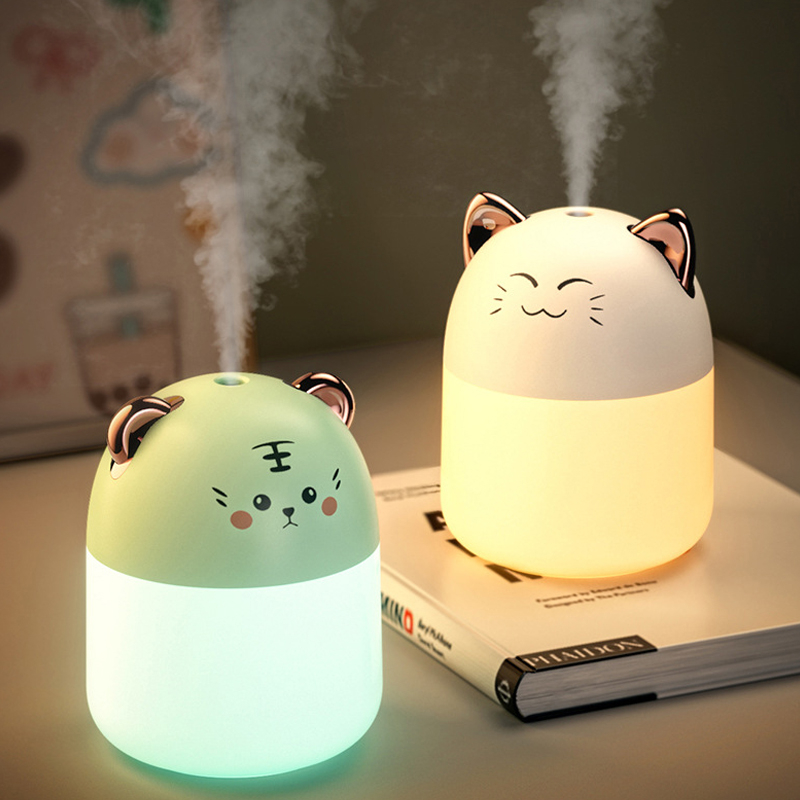 M8 New Desktop Humidifier With Colorful Atmosphere Light 250ml Capacity Cold Mist Aroma Diffuser Home Bedroom Humidifier Purifies