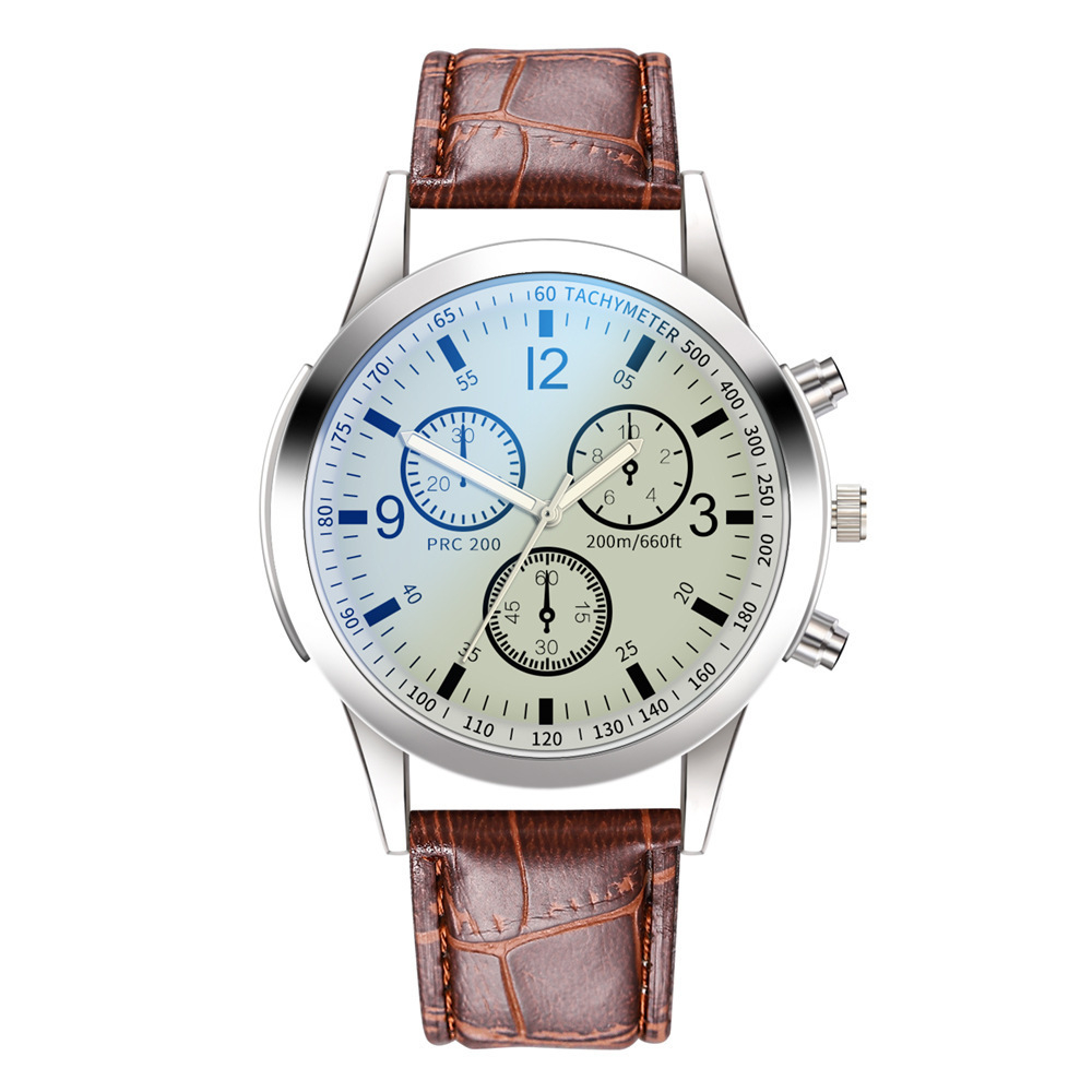 28040# Mens Watches Fashion Casual PU Leather Band Analog Quartz Date Watch Big Face Dress Wrist Watch