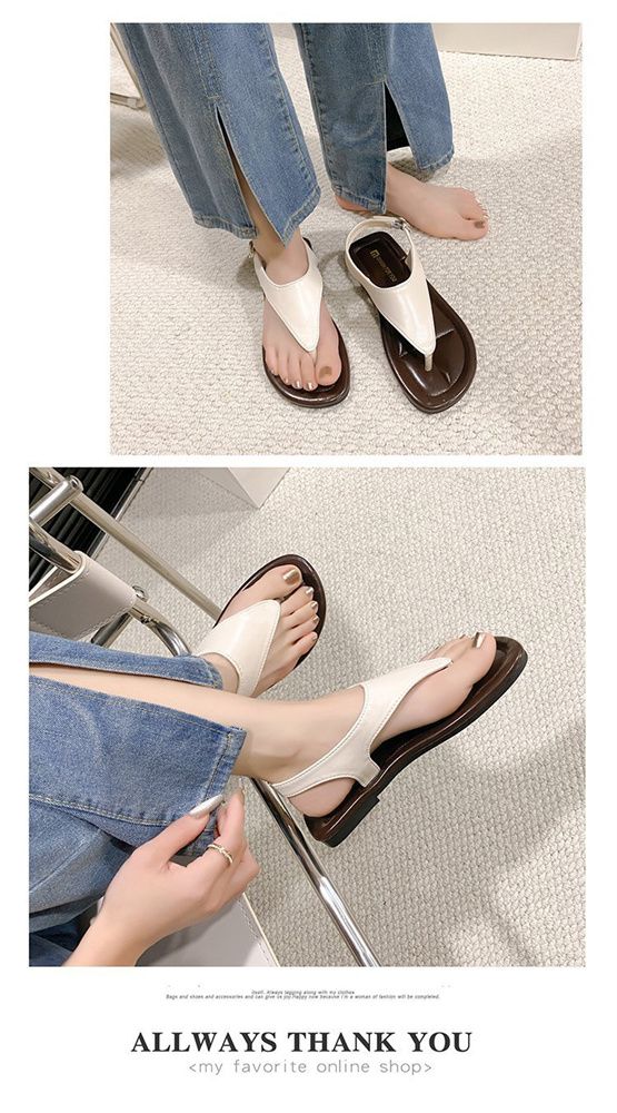 2025 summer new fashion breathable casual shoes buckle personality clip-toe flat shoes low top wear low top sandals