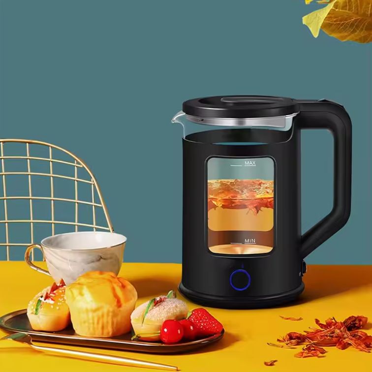 GR High-quality Glass Double Wall LED Design Electric 1500W 2.3L Household Kettle. Model: GR-62078
