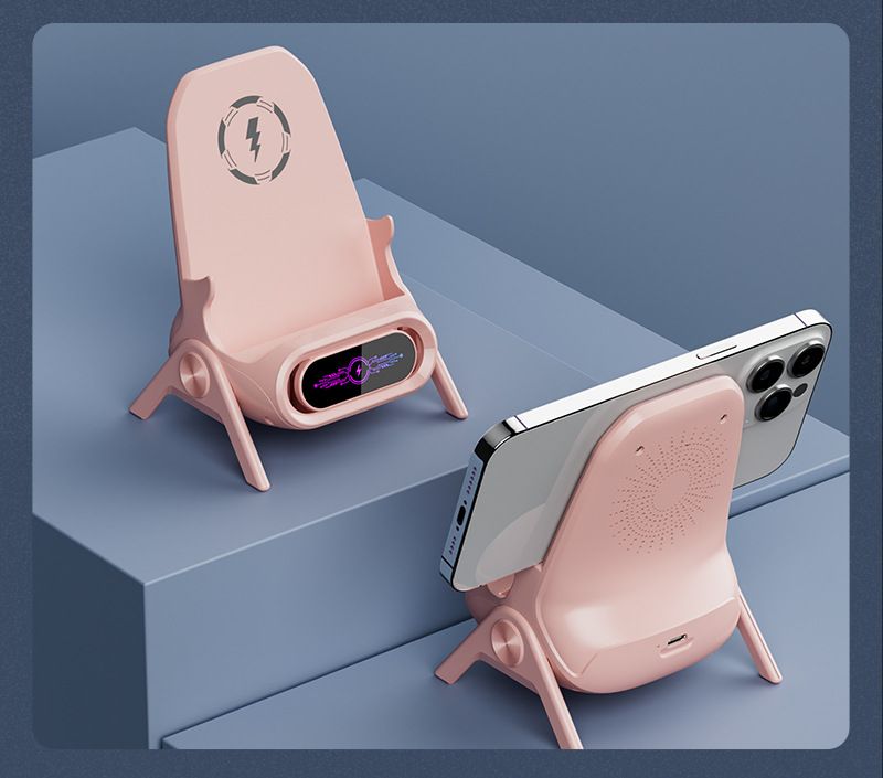 2025 Creative Mobile Phone Stand, Stand up Small Chair, Wireless Charger, Lazy Phone Stand, TV Watching Support Stand, Cross border
