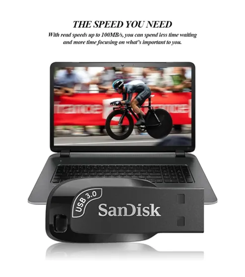 SanDisk Flash Drive 100MB/s USB 3.0 32GB 64GB 128GB 256GB CZ410 Ultra Shift  Black Memory Stick U Disk Mini Pendrive For Computer