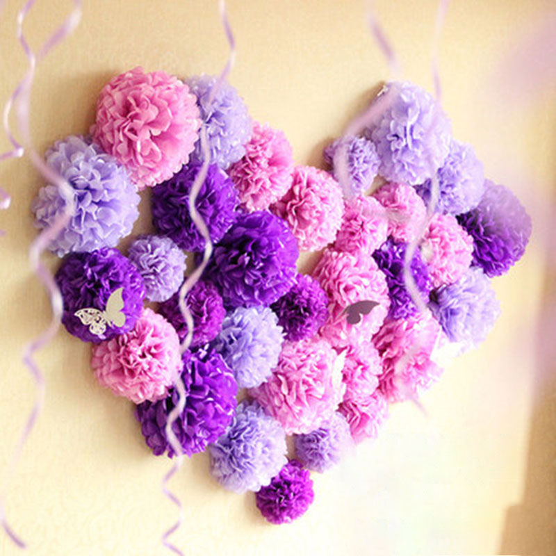 4 PCS Paper Pom Poms Decoration Paper Flower Hanging Rose Flower Balls DIY Paper Handmade Craft for Wedding,Baby Shower,Birthday,Party Decorations,Home Decor