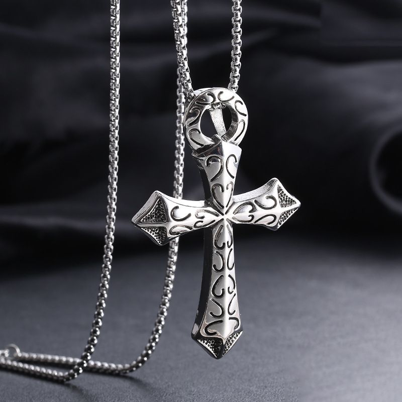 Necklace Cross pendant titanium steel men's and women's necklace CRRSHOP male female unisex 