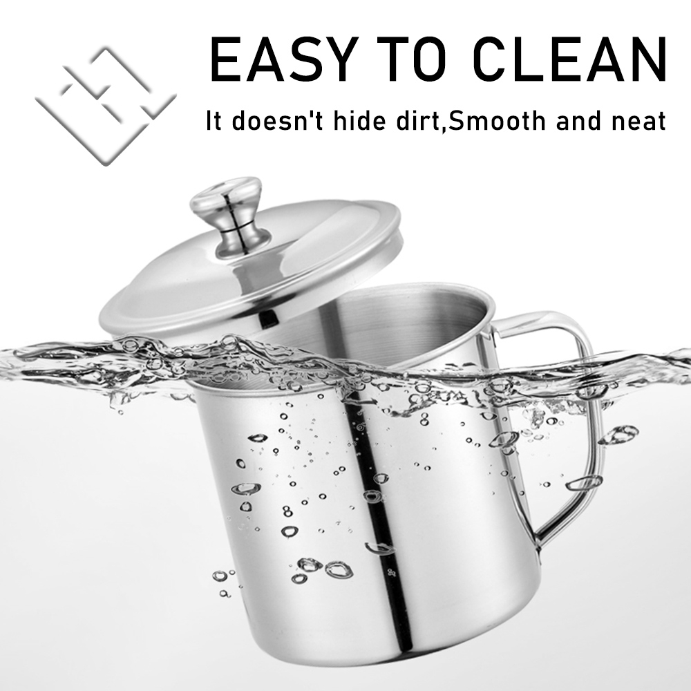 Extra Thick Stainless Steel Cup Children's Mouth Cup with Handle Cover Household adult Drinking Water Cup with cover