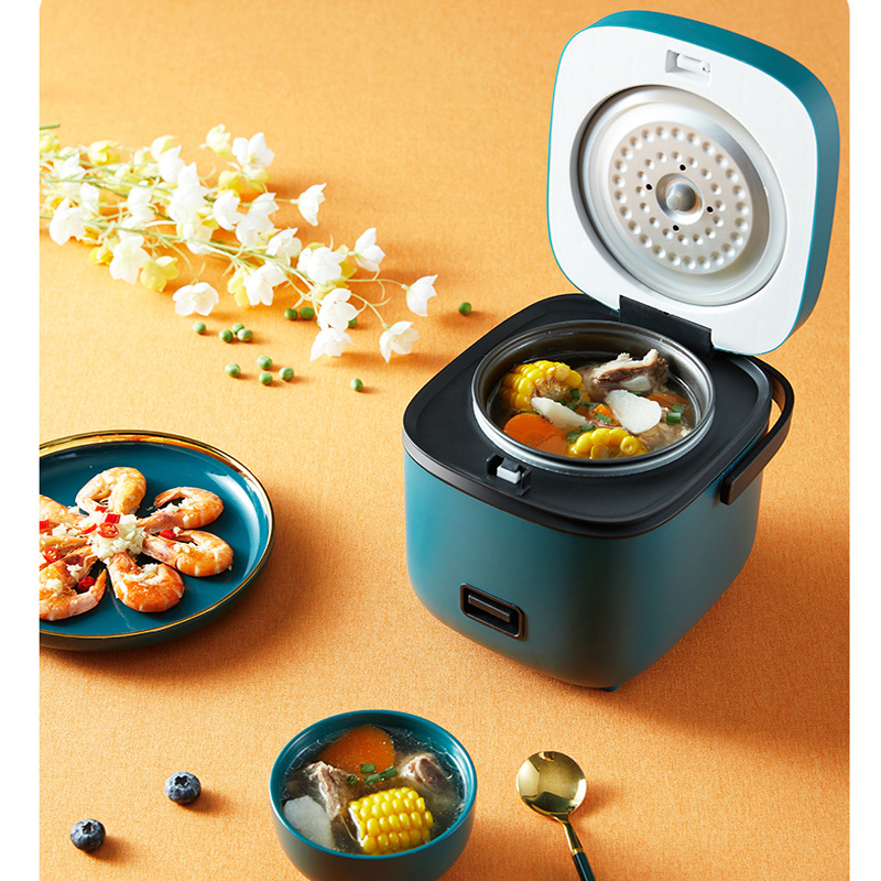 Electric Mini Rice cooker with Nonstick inner pot, 1.2L Portable Travel Small Rice Maker for 1-3 person.Multi-cooker Multi Function 
