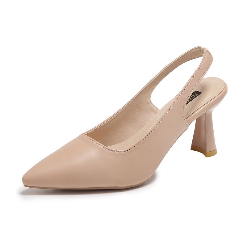 Sandal Women Sandal Shoe Sandal Girl Sandal Lady Sandal Fashion Sandal Female Back Empty Single Shoes Women's Summer New Style French Pointed Toe Sandals Women's Fashion High Heels Women Shoes