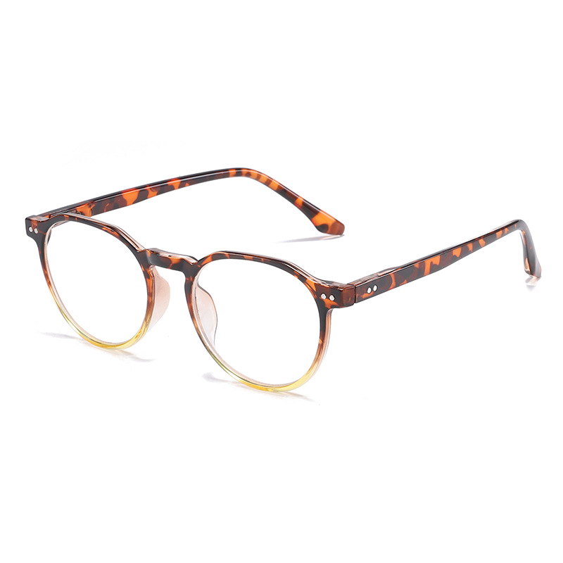 C135 Prescription Eyeglasses Frames For Men and Women Retro Round Wood Grain Optical Glasses Frame with Clear Lens