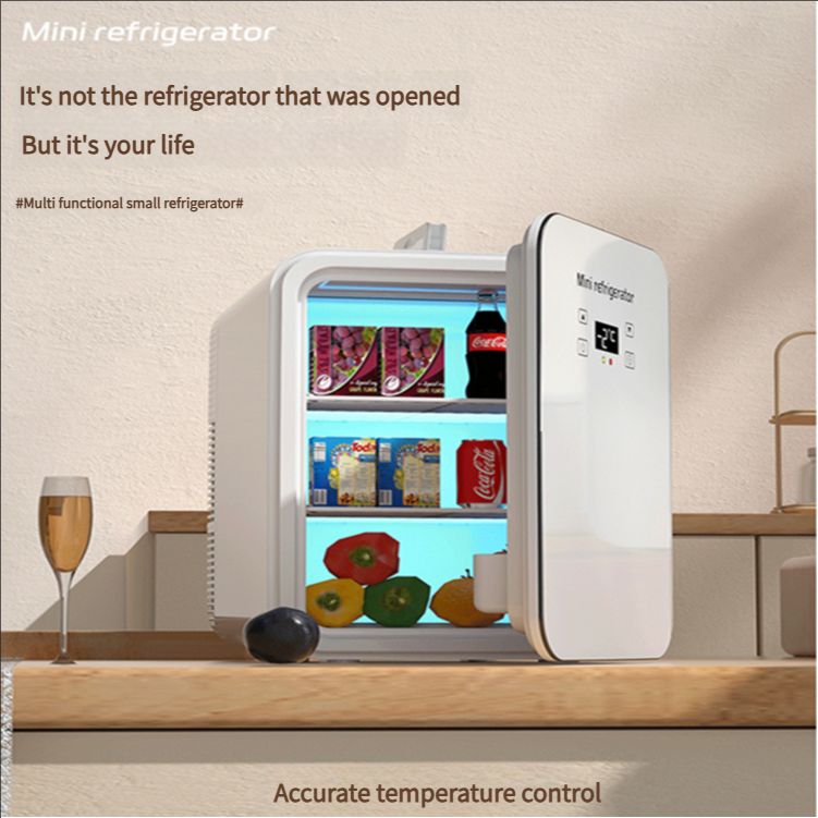 Mini Fridge, Portable Small Refrigerator 8-10LCooler & Warmer Compact Fridges for SkinCare, Food and Drinks, Bedroom, Dorm, Car, Office, White
