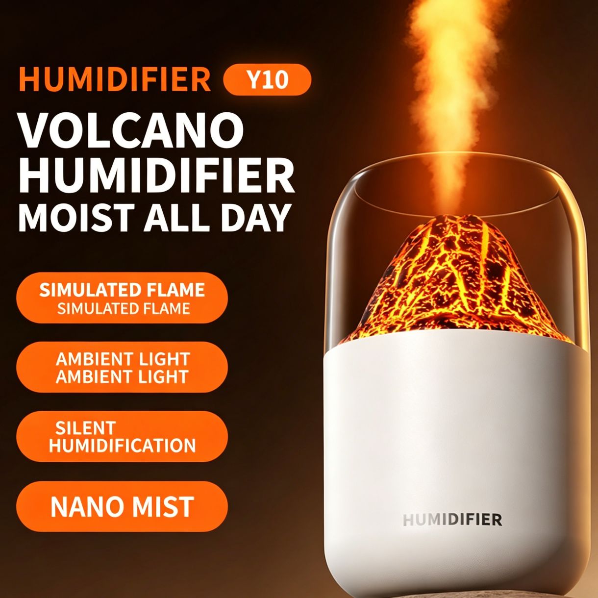 USB Portable Mini Humidifier with 7-Color LED Night Light, Quiet Cool Mist Air Humidifier for Bedroom Home Office Desk, Creative Aroma Atomizer for Air Conditioner Room, Small Personal Humidifier with Ambient Lighting