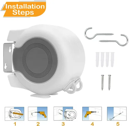 Retractable Washing Line Outdoor - Clothes Lines Wall Mounted