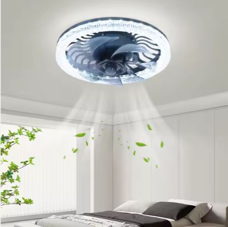 Modern LED Ceiling Fan Light E27 Base Easy to Install for Bedroom Integrated Lamp Bedroom Kitchen Children's Room 