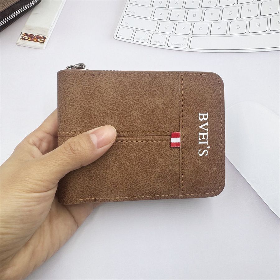 Wallet Classic Men's Wallet Retro Zipper Short Multi-Card Slot Fashion Coin Purse Multi Credit Card Holder Purse 