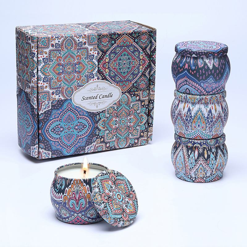 CYD-202001 Luxury Gift Set Metal Aroma Tin Jar Soy Wax Aromatherapy Scented Candles