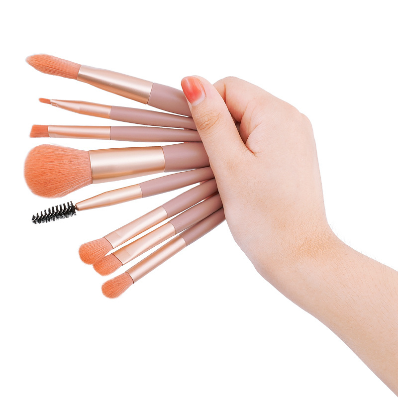 8 Mini Makeup Brushes Set Eye Shadow Brush Concealer Powder Brush Portable Soft Bristle Brush Set Beauty Tools