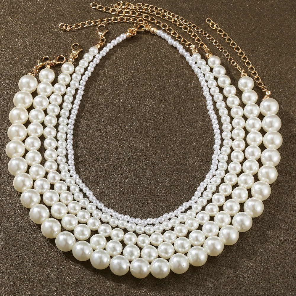 ali-6454962626 Women's Fashion Pearl Necklace Simple Beaded Necklace