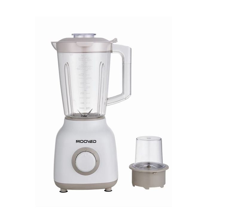 Mooved 1.5-Liter Blender - 2 Speed control, Overheat Protection, Sharp Stainless Steel Cutting Blades, 500W, With Measuring Cup - Model: MV-TB600 