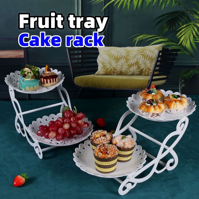 Plastic multi-layer fruit tray Living room coffee table, sugar and fruit platter Exquisite cake rack tray Dessert table