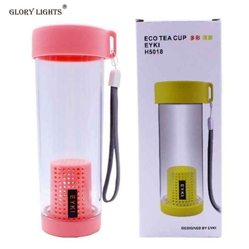 Style Portable Plastic Tea Cup,Healthy Food Grade with Filter/Rope,Leakage-proof for Daily Drink/School/Outdoor/Office