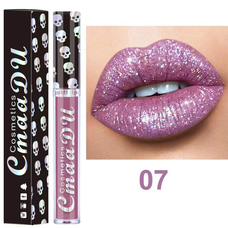 CmaaDu Diamond Liquid Lipstick 8 Color Shiny Metal Color Lip Gloss Waterproof Lasting Lips Makeup Cosmetic for Women Beauty