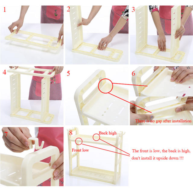Multipurpose Plastic Shelf Seasoning Rack Shelves Kitchen Storage Rack