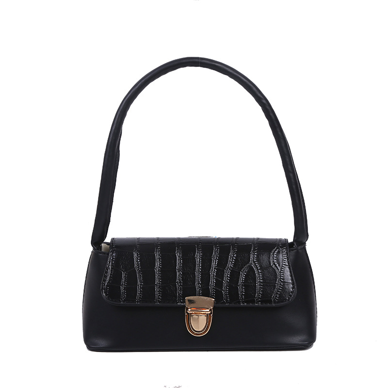 JY7519 Crocodile print Leather Shoulder Side Bags for Women Underarm Baguette Bag 2023 Vintage Design Female Handbags Small Hand Bag