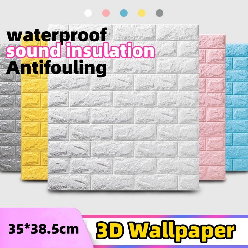 3D Wallpaper Brick pattern small-sized wallpaper, waterproof moisture-proof CRRSOP decoration for dormitories, bedrooms, wall stickers, self-adhesive wallpaper