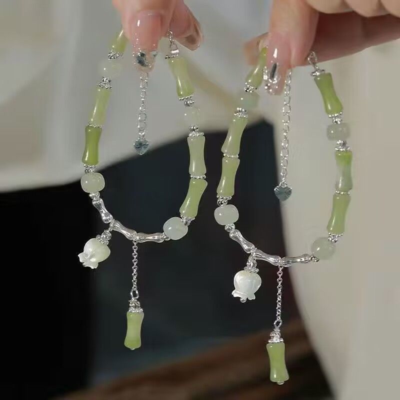 M281 Trendy Bamboo Bracelet Antique Style Adjustable Retro All-match Senior Sense Bracelet Versatile Looks For Girlfriends Gifts