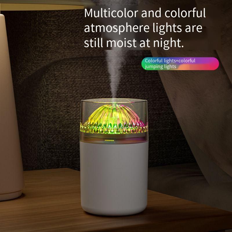 Portable Large Mist Humidifier with Colorful LED Light, Quiet USB Operation, Compact Desktop Air Humidifier for Home Bedroom Office Car, Long-Lasting Moisturizing to Relieve Dry Air, Global Shipping Available
