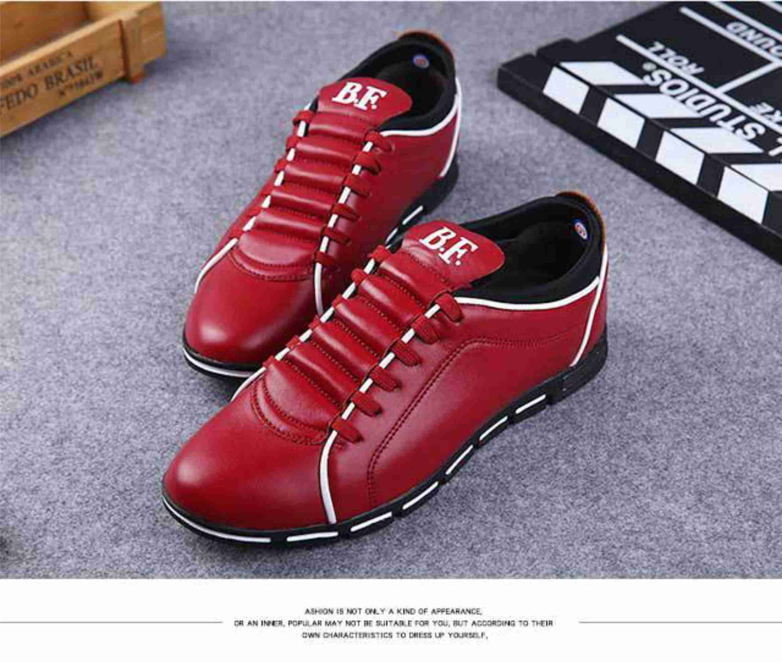 Men's sports shoes, fashion British sports casual men's shoes, plus size four seasons men's shoes, PU men's sports shoes