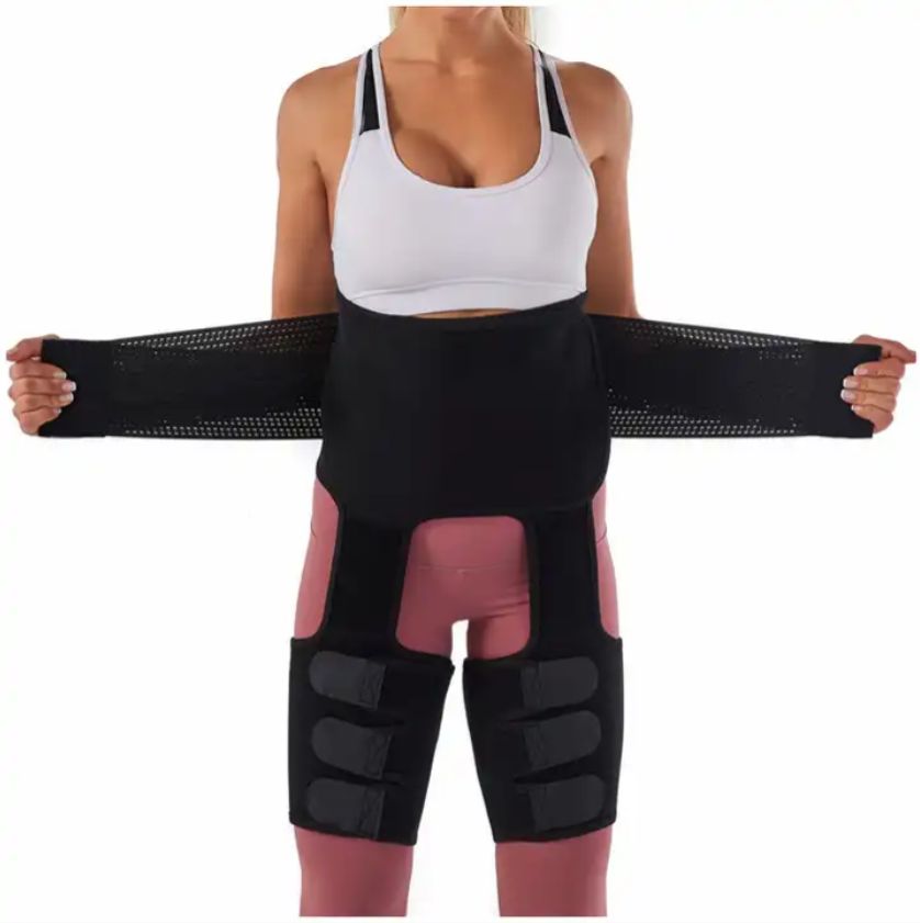 Women Neoprene Bodysuit Waist Trimmer Slimming Fat burning Leg Shape Trainer Sweat Sauna Suit