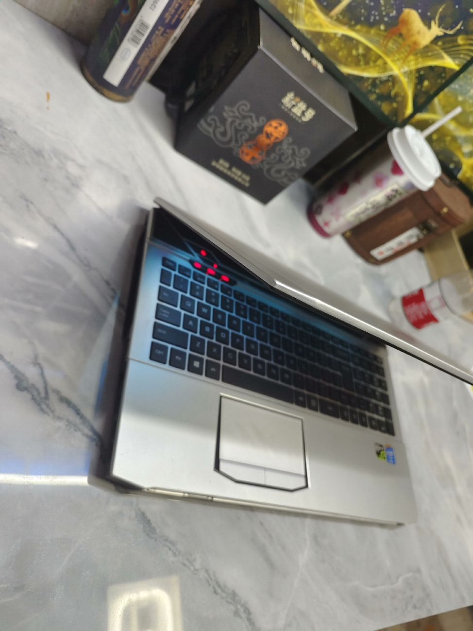 High configuration game book i7 standard pressure four core eight line 4G unique hero league csgo2 gave him love 5 across the line of fire Sword Spirit Genshin Impact entertainment learning office drawing 15.6 inch silver white 【Lowest Price Online】