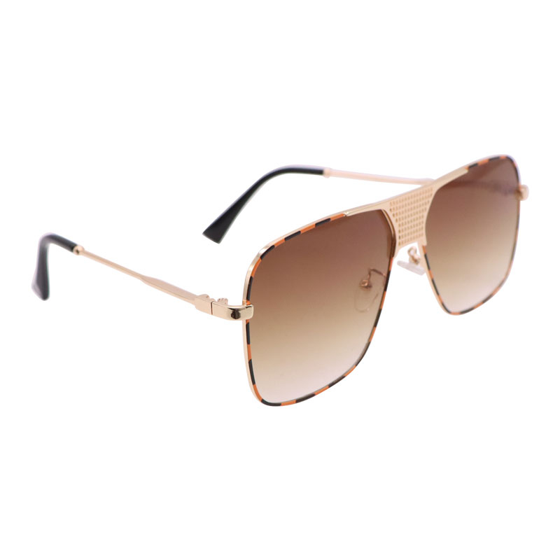 2531 Men Women Sunglasses Oversized Metal Frame Gradient Color Lens Sungshades Vintage Square Ladies Outdoor Spectacles UV400 Gafas