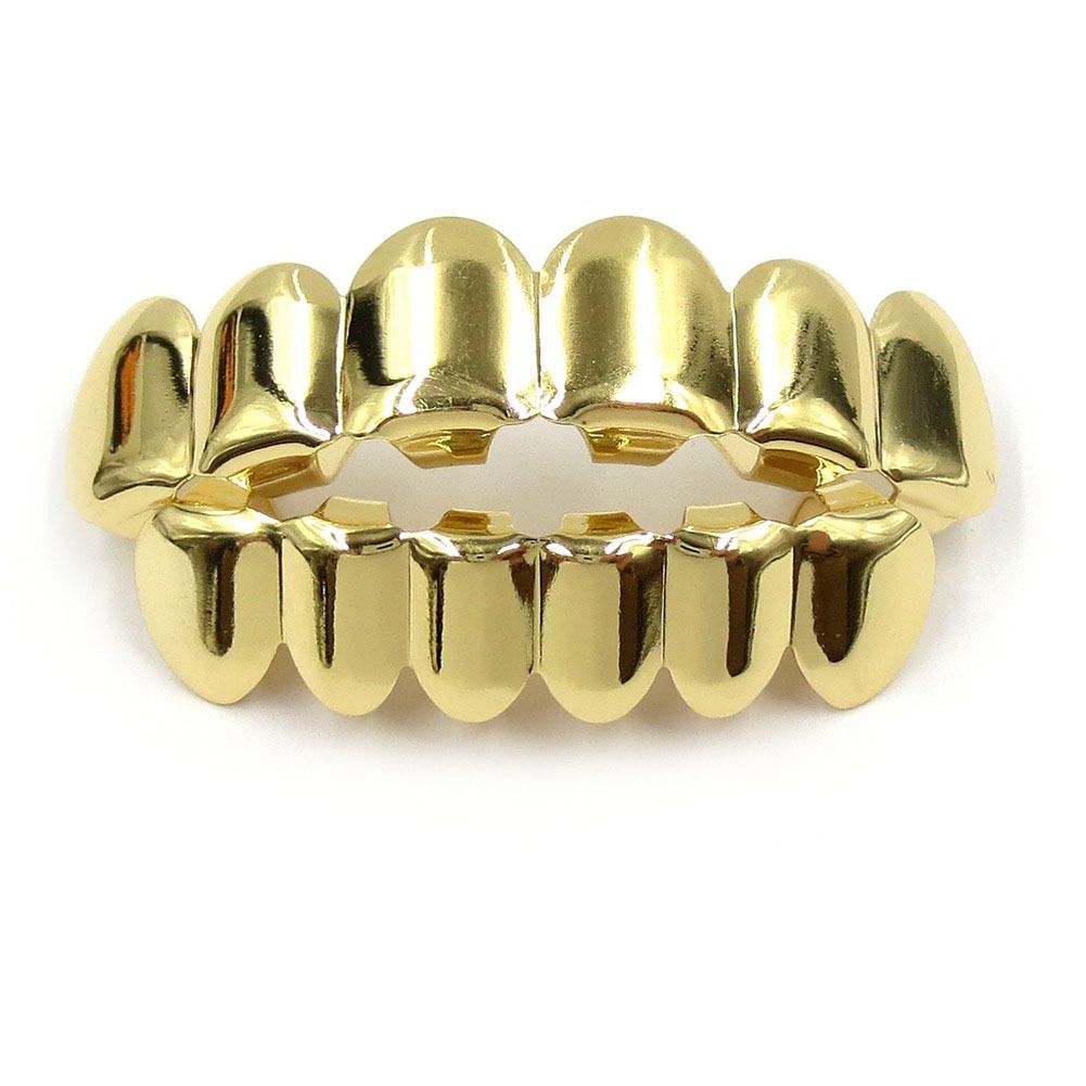 hip-hop gold braces TeethGrillz real gold electroplated braces hip-hop grillz tooth grillz