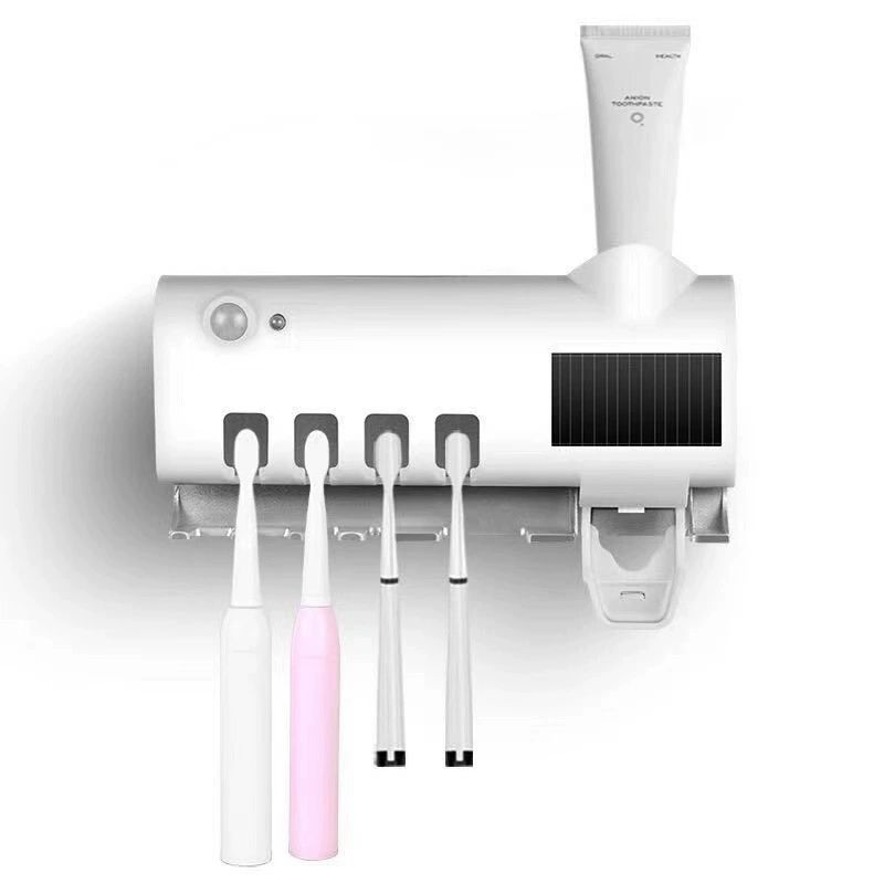 Bathroom Products Smart UV Wall-mounted Toothbrush Holder External Sterilization and Disinfection Punch-free Automatic Induction Toothpaste Squeezer